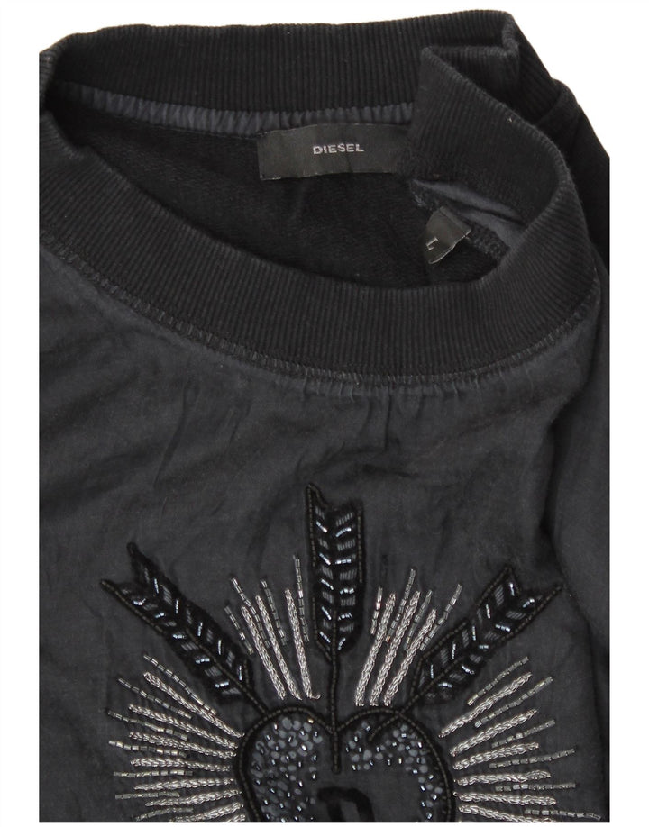 Felpa con grafica da donna Diesel UK 14 Large Nera