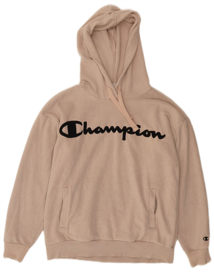 CHAMPION Maglione in pile con cappuccio grafico da uomo piccolo in poliestere beige