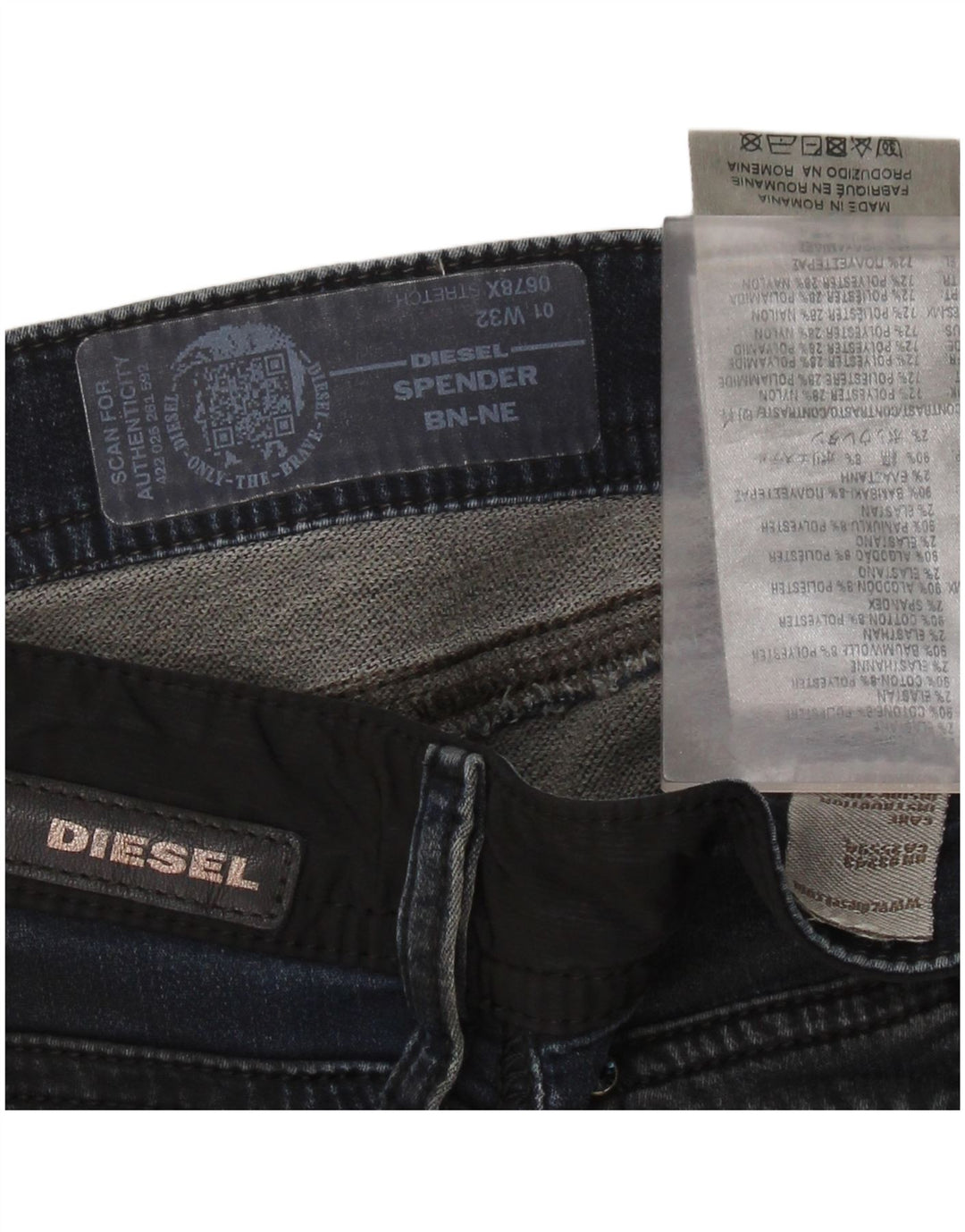Jeans skinny da uomo Spender DIESEL W32 L30 cotone blu
