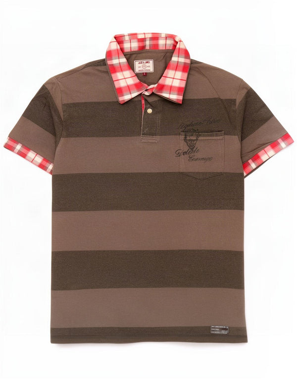 Polo da rugby da uomo Jack & Jones a righe grandi grigie