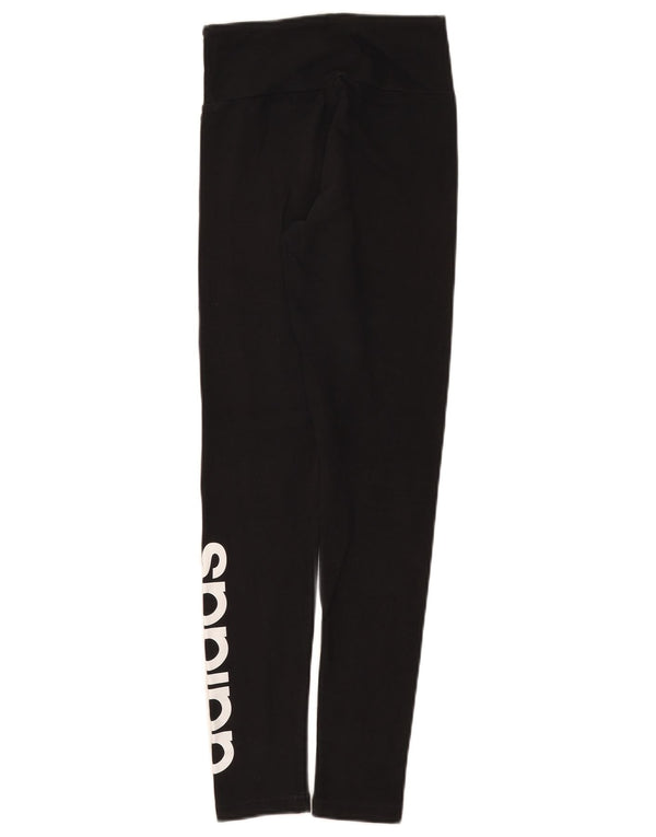 Leggings grafici da donna Adidas UK 4/6 XS cotone nero