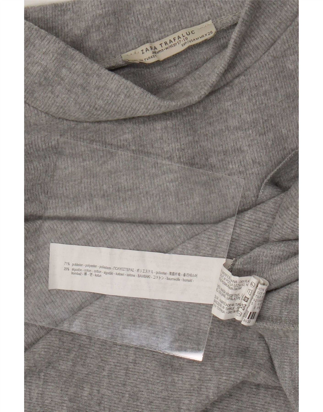 T-shirt corta Zara Trafaluc da donna UK 14 Poliestere grigio medio
