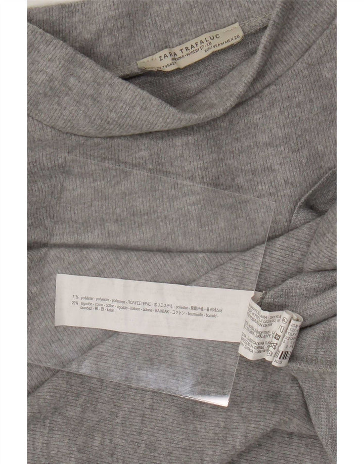T-shirt corta Zara Trafaluc da donna UK 14 Poliestere grigio medio