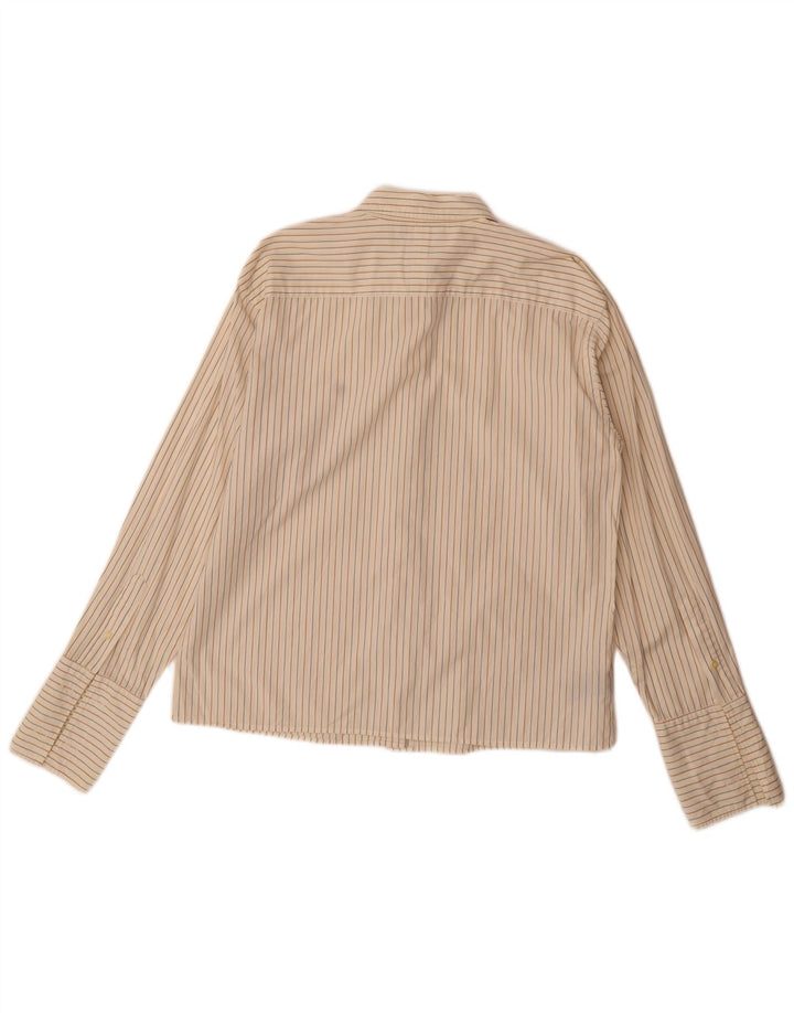 Camicia formale da donna Ralph Lauren vestibilità regolare US 10 grandi righe beige