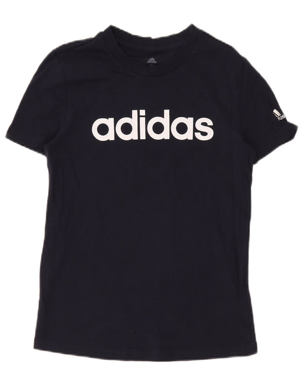 Adidas Womens Graphic T-Shirt Top UK 8 Small Black Cotton