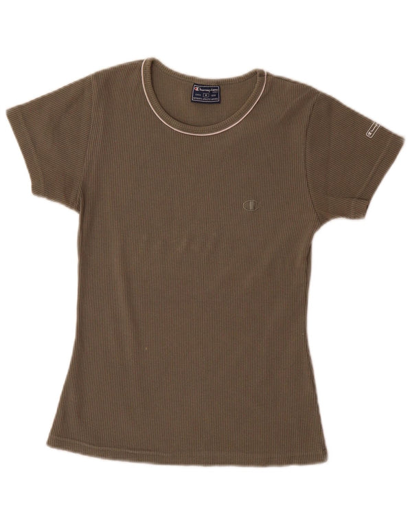 T-shirt da donna Champion Top UK 12 cotone kaki medio