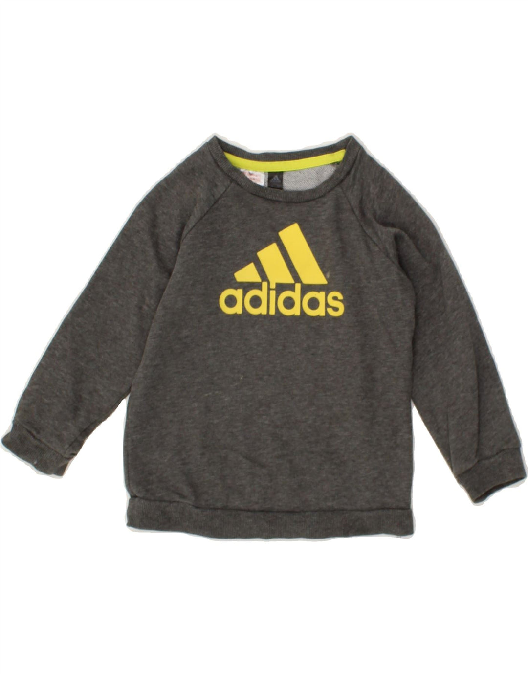 ADIDAS Boys Graphic Sweatshirt Jumper 3-4 Years Grey Cotton Vintage Adidas and Second-Hand Adidas from Messina Hembry 