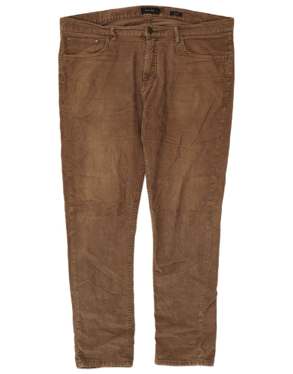 Pantaloni da uomo slim fit in velluto a coste Massimo Dutti EU 46 XL W36 L30 Marrone