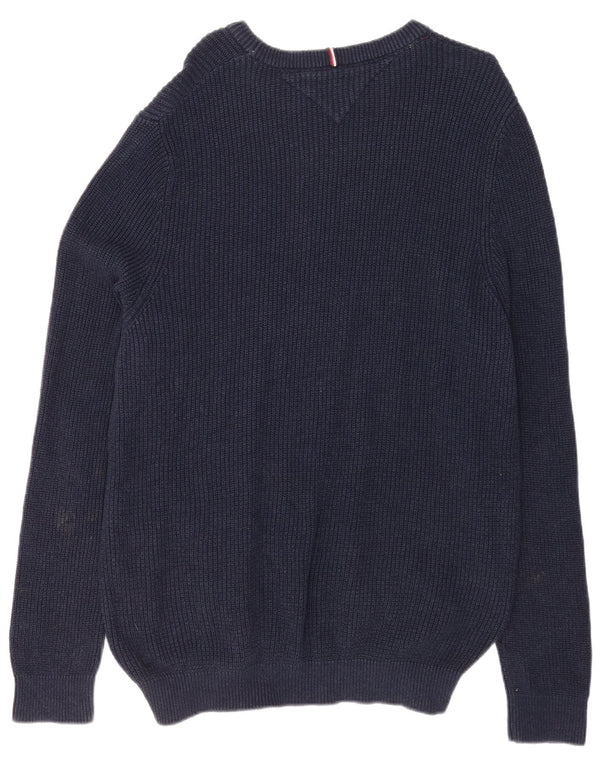 Maglione maglione girocollo da uomo Tommy Hilfiger 2XL cotone blu navy