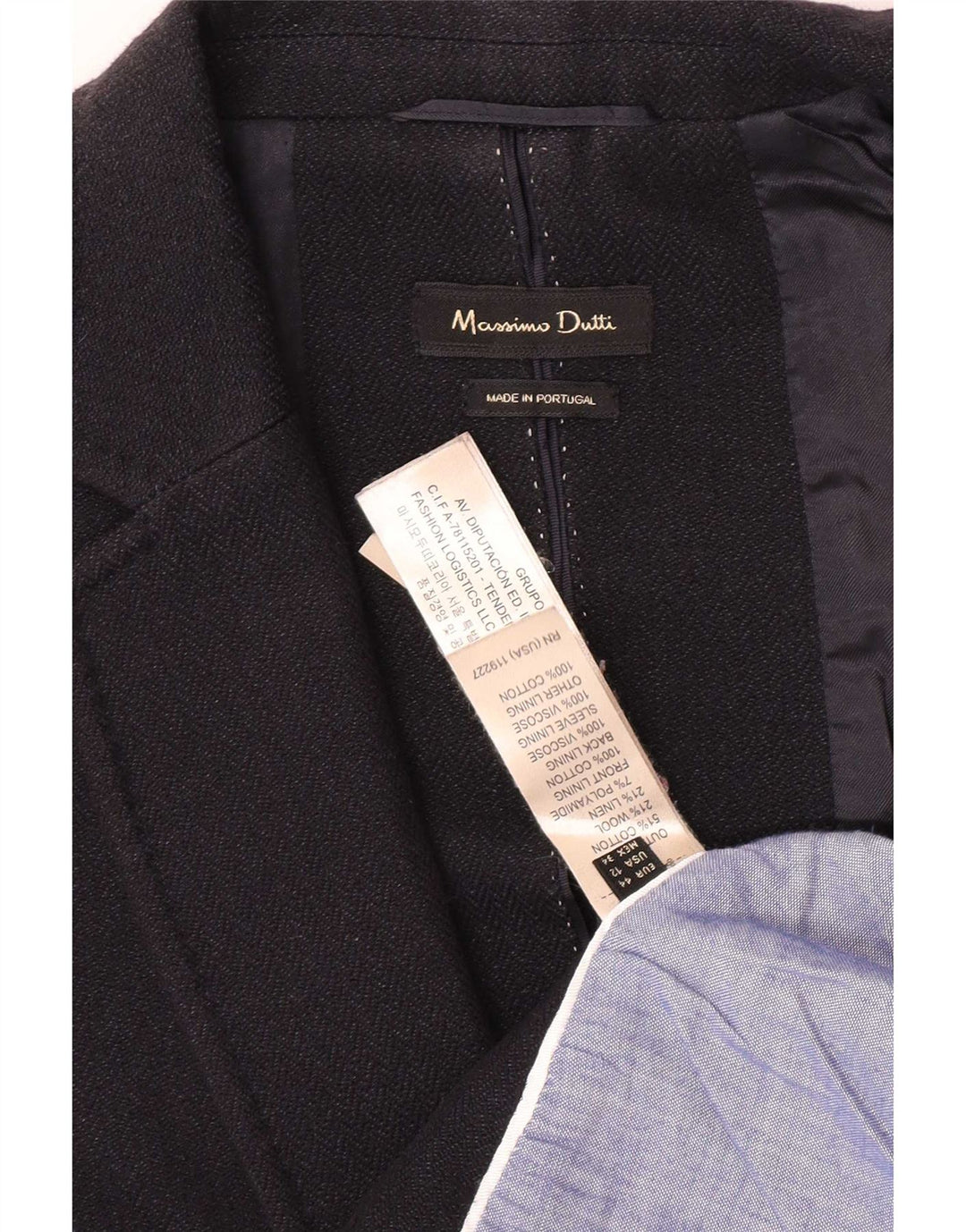 Giacca blazer da donna a 1 bottone Massimo Dutti EU 44 XL cotone nero