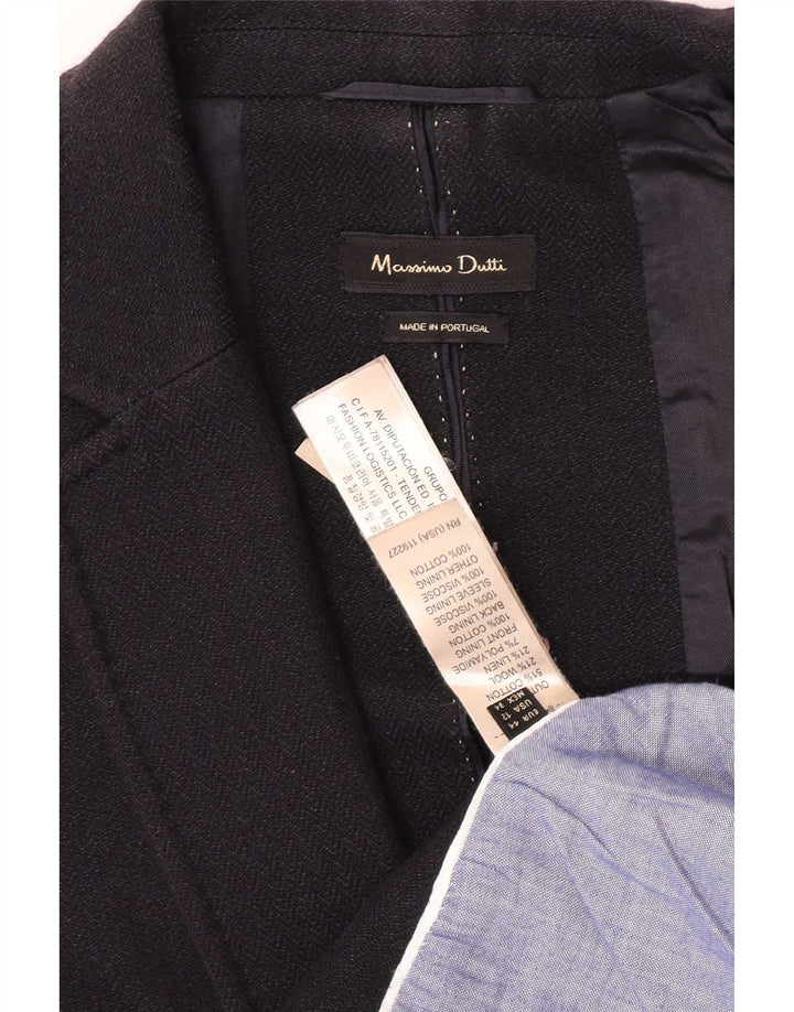 Giacca blazer da donna a 1 bottone Massimo Dutti EU 44 XL cotone nero