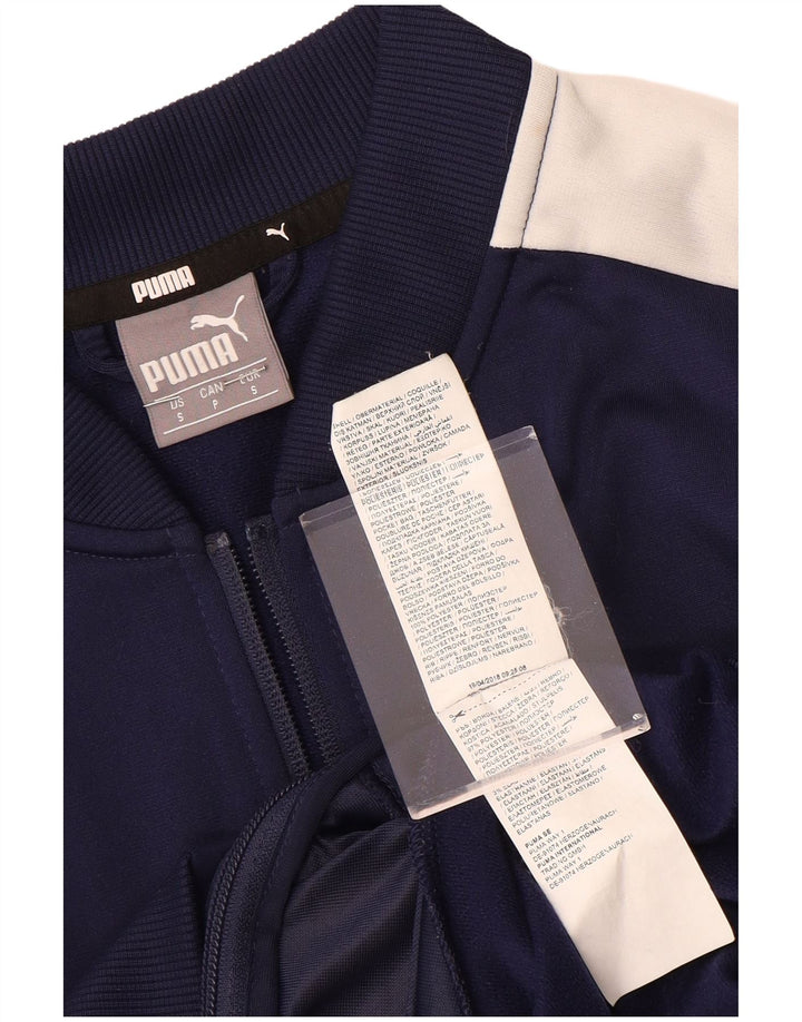 Giacca da ginnastica da uomo Puma Small in poliestere color block blu navy