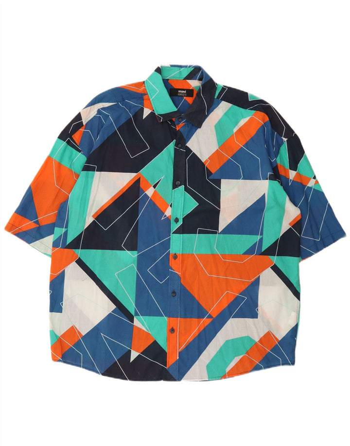 Mavi Camicia a maniche corte grafica da uomo Grande cotone geometrico multicolore