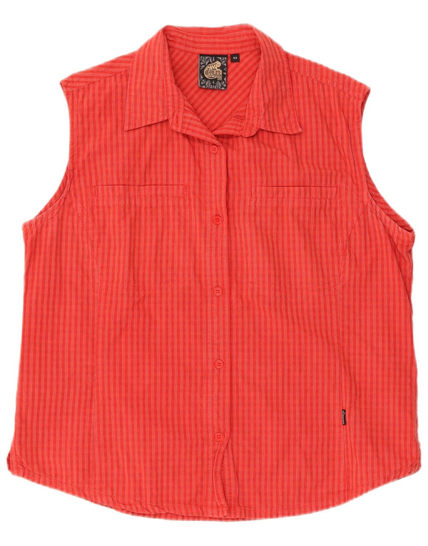 Camicia senza maniche da donna Iguana IT 44 Cotone a quadri rosso medio