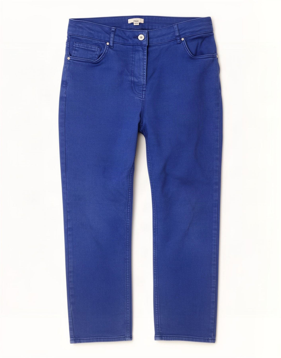 Jeans corti da donna M&Co UK 14 Large W34 L24 Blu