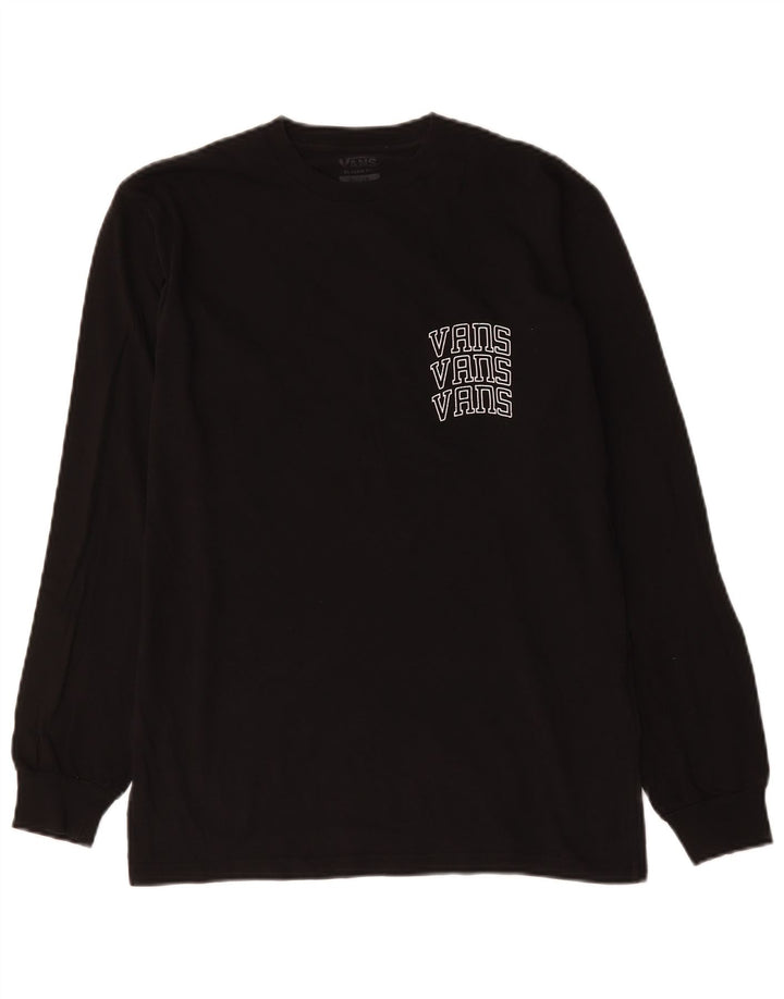 Maglietta grafica da uomo Vans a maniche lunghe in cotone nero medio