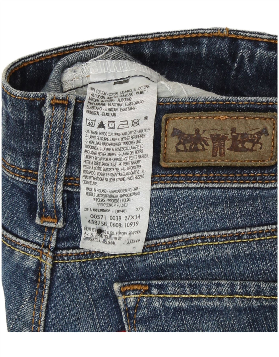 Jeans Levi's 571 Slim da donna W27 L31 in cotone blu