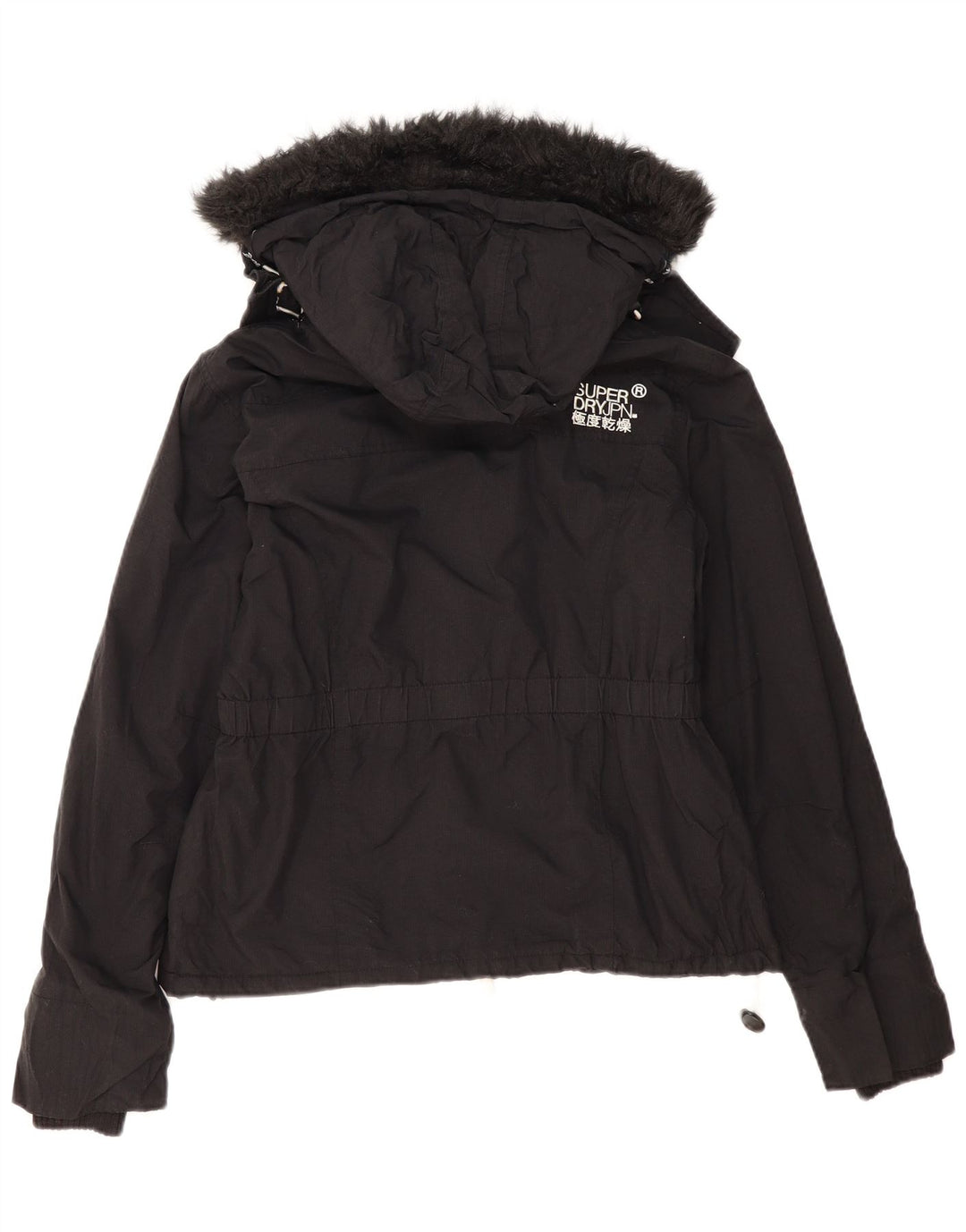 Giacca a vento da donna con cappuccio Superdry UK 16 grande poliestere nero