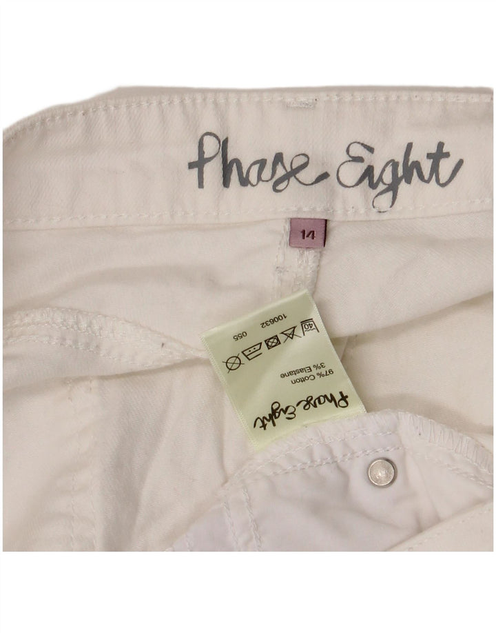 Jeans corti da donna Phase Eight UK 14 Large W32 L25 Cotone bianco
