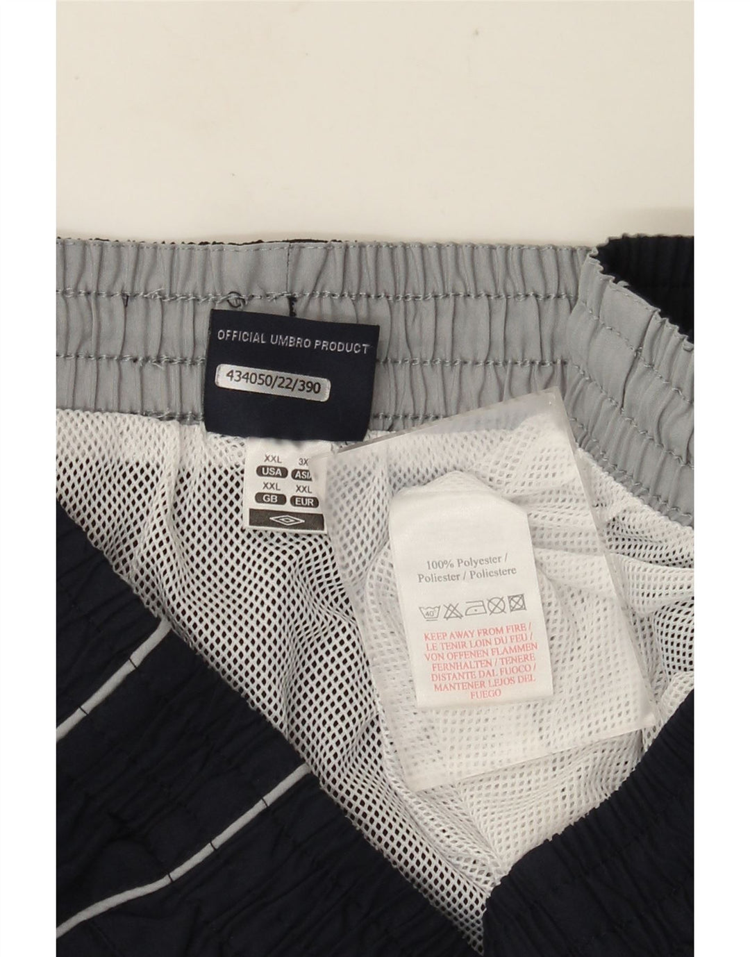 Pantaloncini da bagno grafici da uomo Umbro 2XL poliestere blu navy
