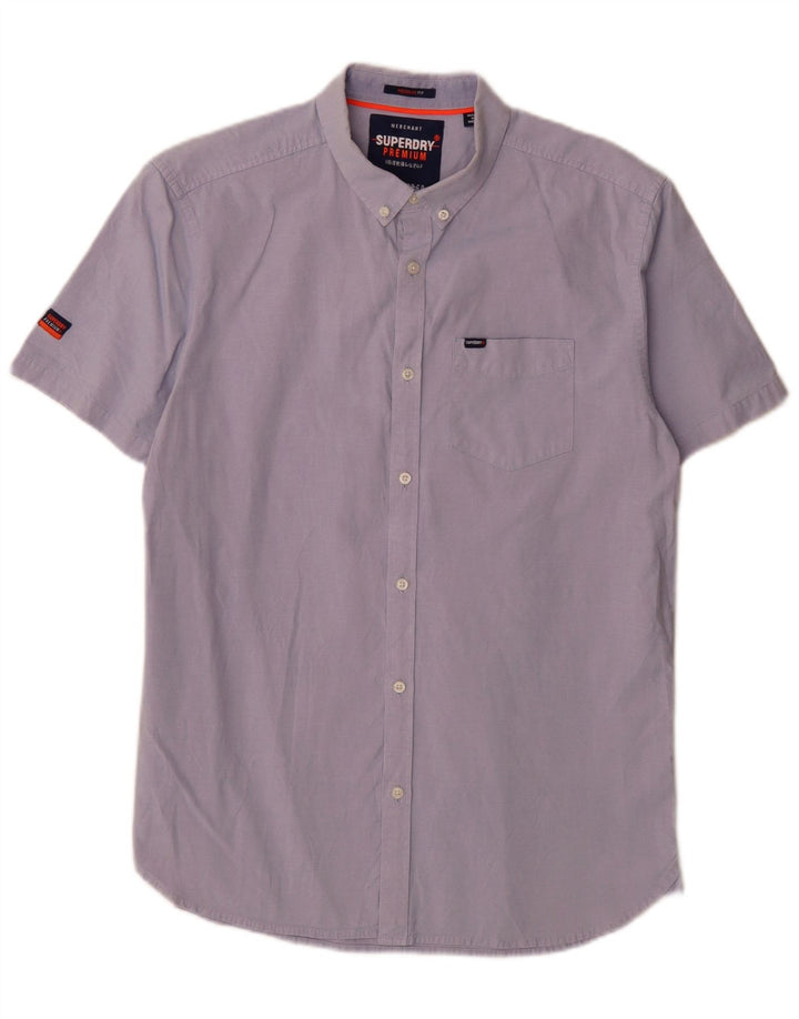 Camicia da uomo a maniche corte Regular Fit Superdry grande blu