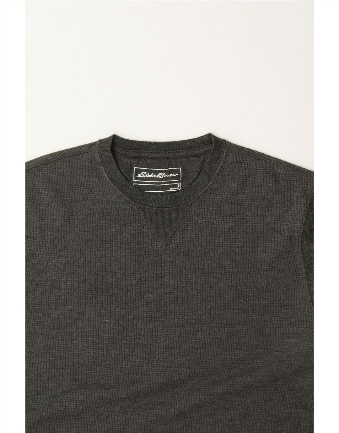 EDDIE BAUER Mens Top Long Sleeve UK 10 Small Grey Cotton Vintage Eddie Bauer and Second-Hand Eddie Bauer from Messina Hembry 