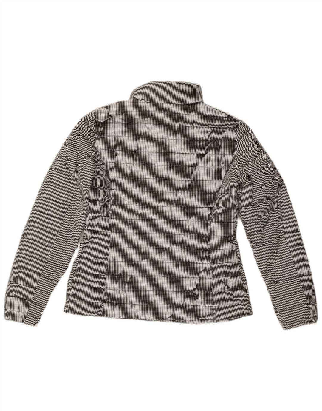 Giacca imbottita da donna Massimo Dutti UK 14 Poliestere a quadretti grigio medio