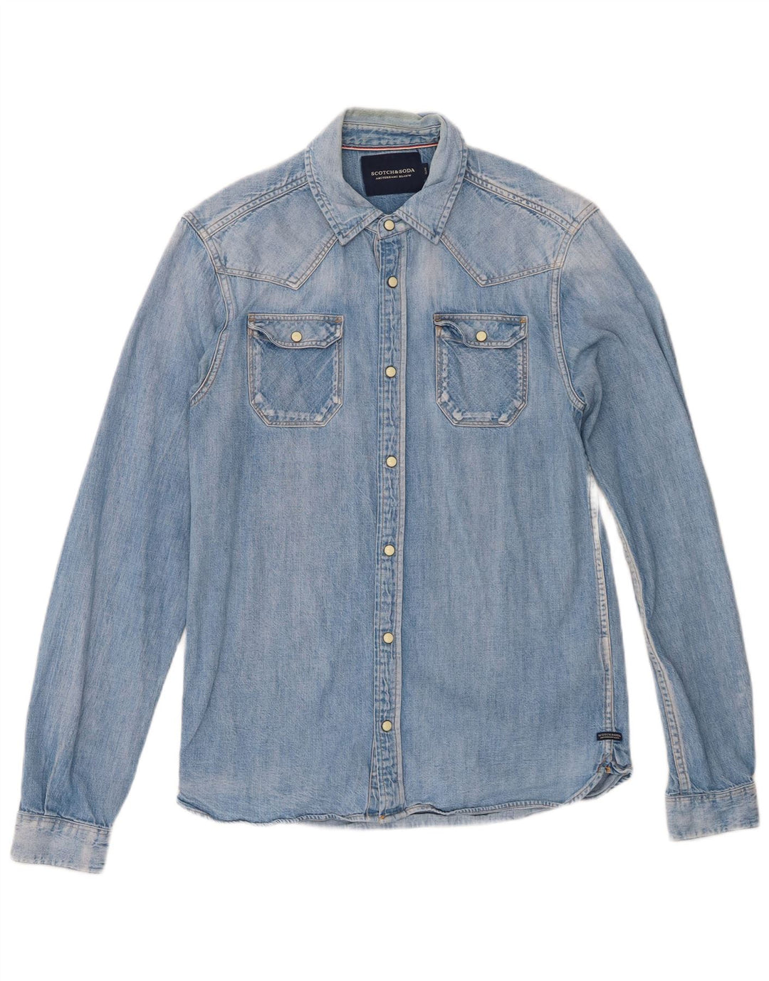 Camicia di jeans slim da uomo Scotch & Soda in cotone blu medio