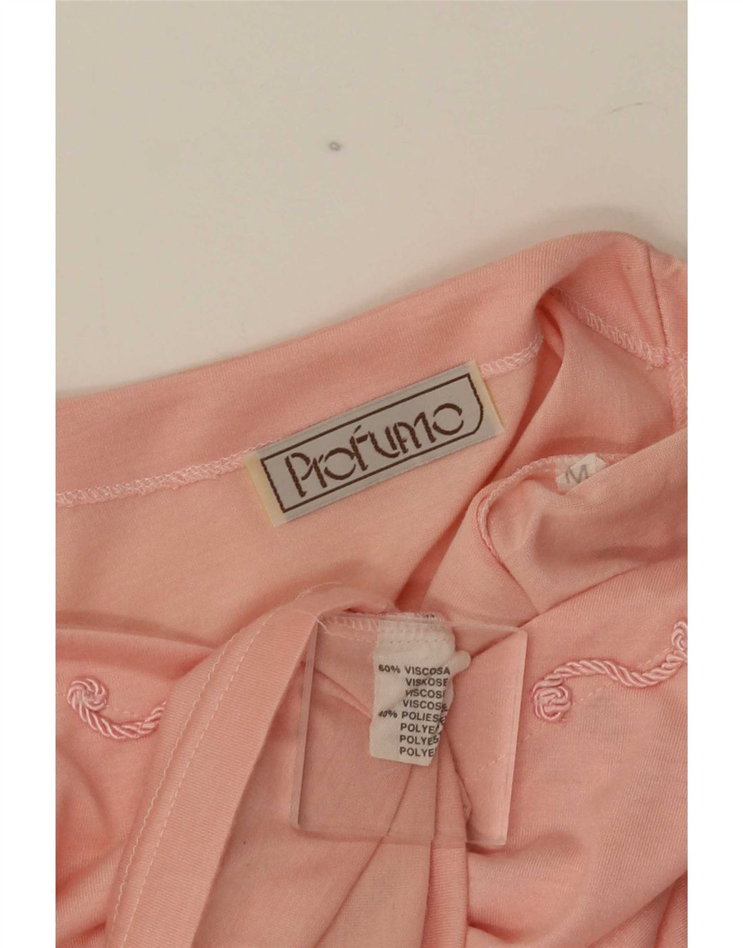 T-shirt vintage da donna Top UK 14 viscosa rosa medio