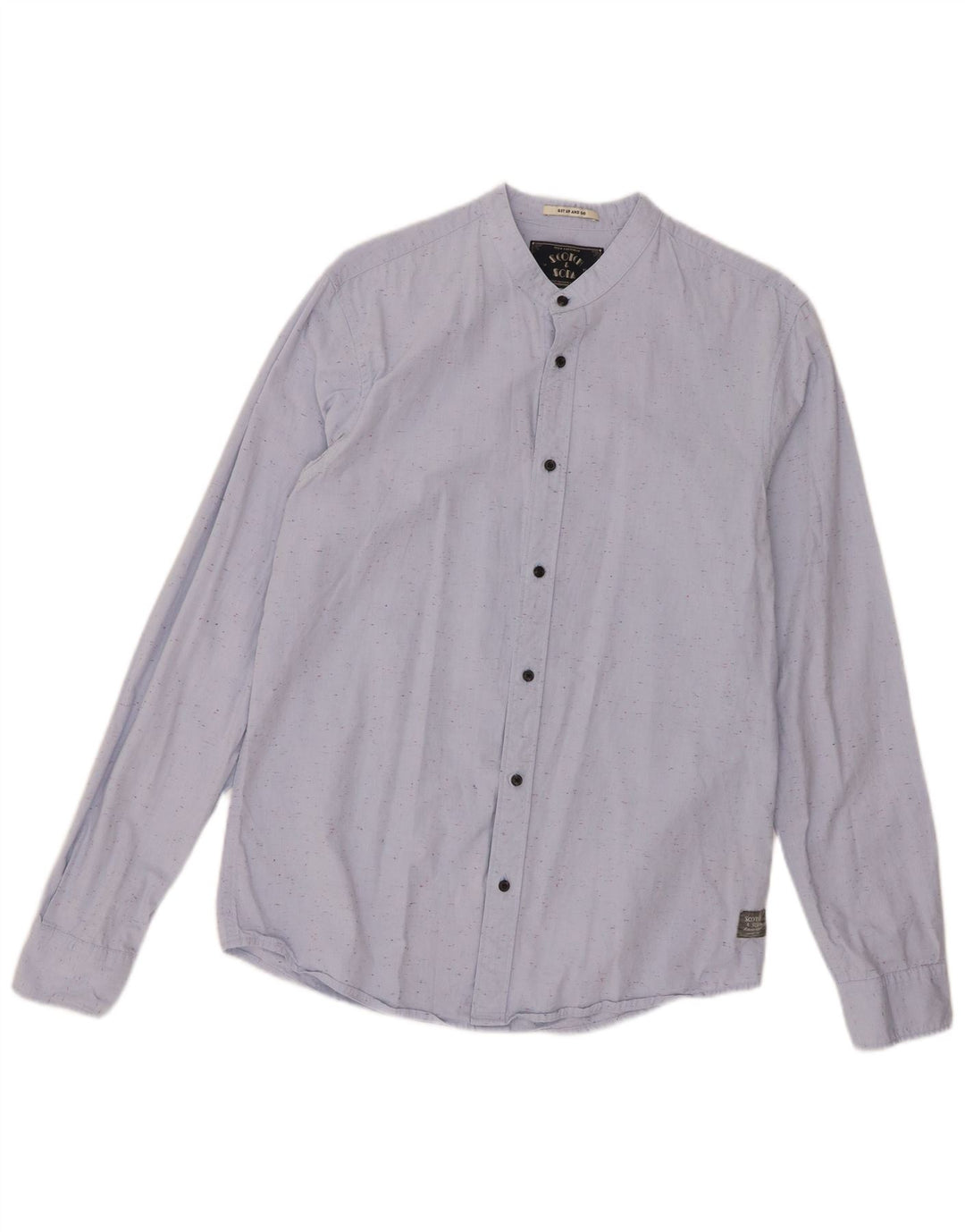 Camicia da uomo Scotch & Soda in cotone screziato blu medio