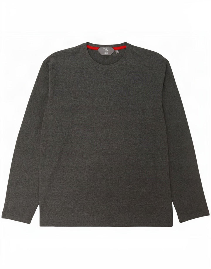 Top a maniche lunghe da uomo Mountain Warehouse 2XL in cotone grigio