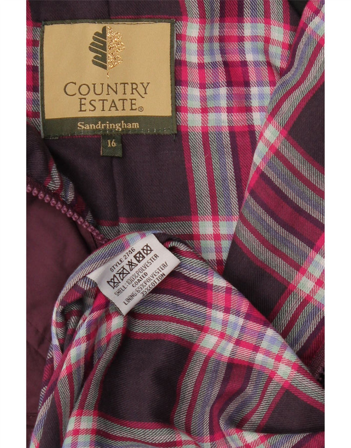 COUNTRY ESTATE Cappotto mantella oversize da donna UK 16 Grande poliestere viola