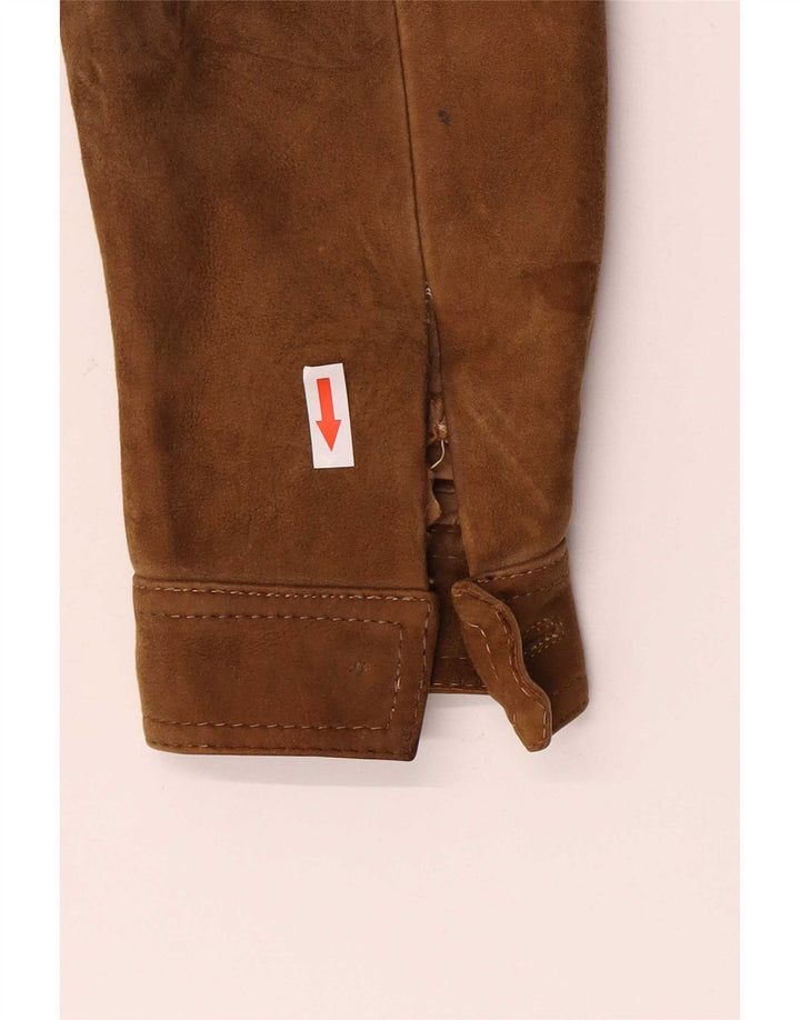 Giacca vintage in pelle scamosciata da uomo IT 48 Beige medio