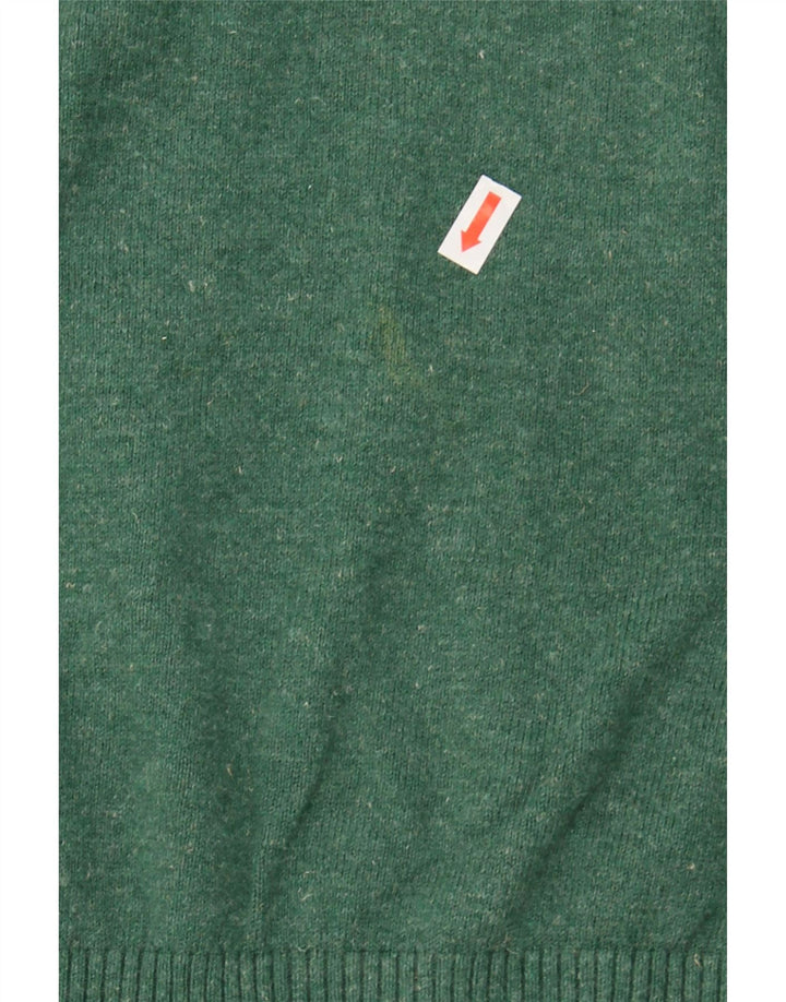 EDDIE BAUER Mens Seattle V-Neck Jumper Sweater Medium Green Cotton Vintage Eddie Bauer and Second-Hand Eddie Bauer from Messina Hembry 
