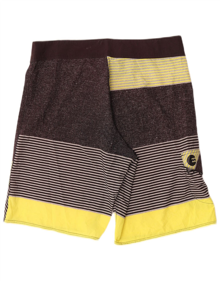 Pantaloncini da bagno da uomo Billabong grandi in poliestere a righe grigie