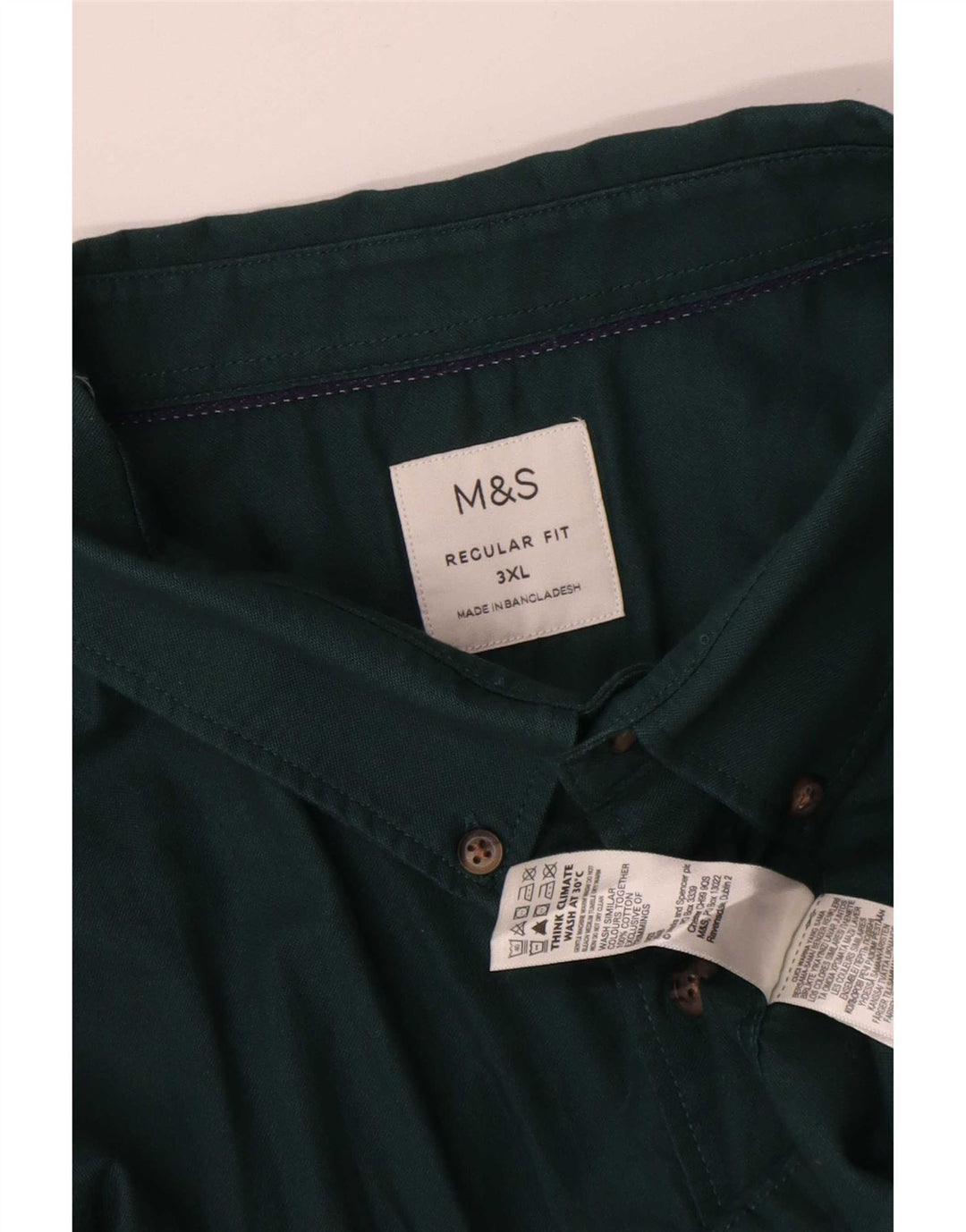 Camicia Marks & Spencer da uomo vestibilità regolare 3XL cotone verde