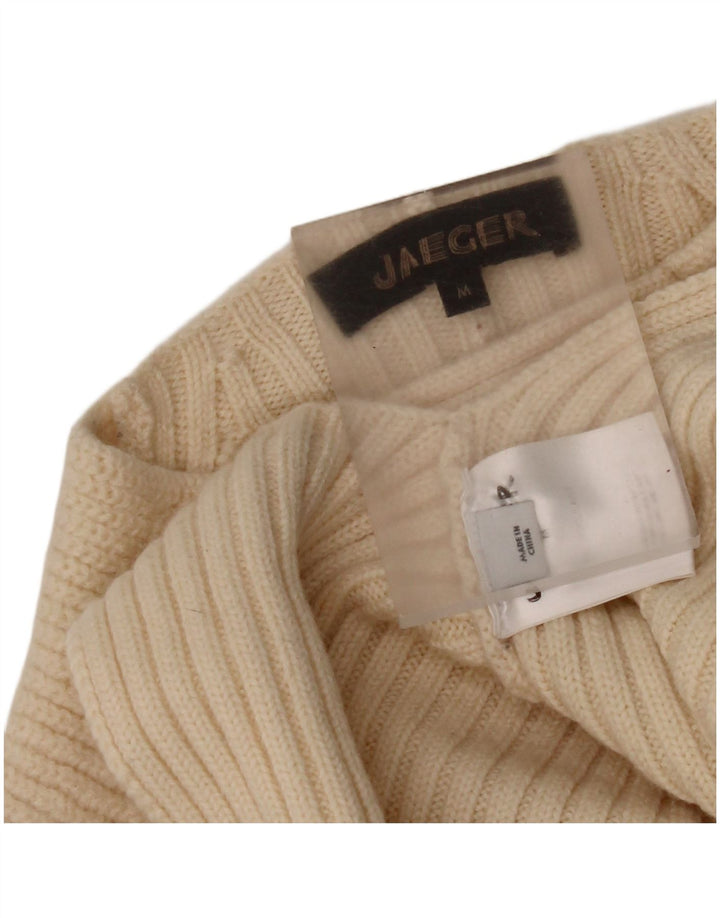 Maglione Jaeger da donna oversize corto con collo dolcevita UK 14 Beige medio
