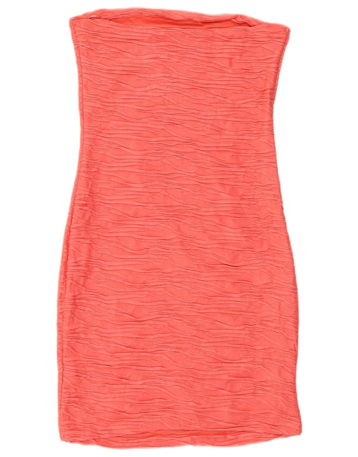 Abito aderente senza spalline da donna Zara UK 14 Poliestere rosa medio