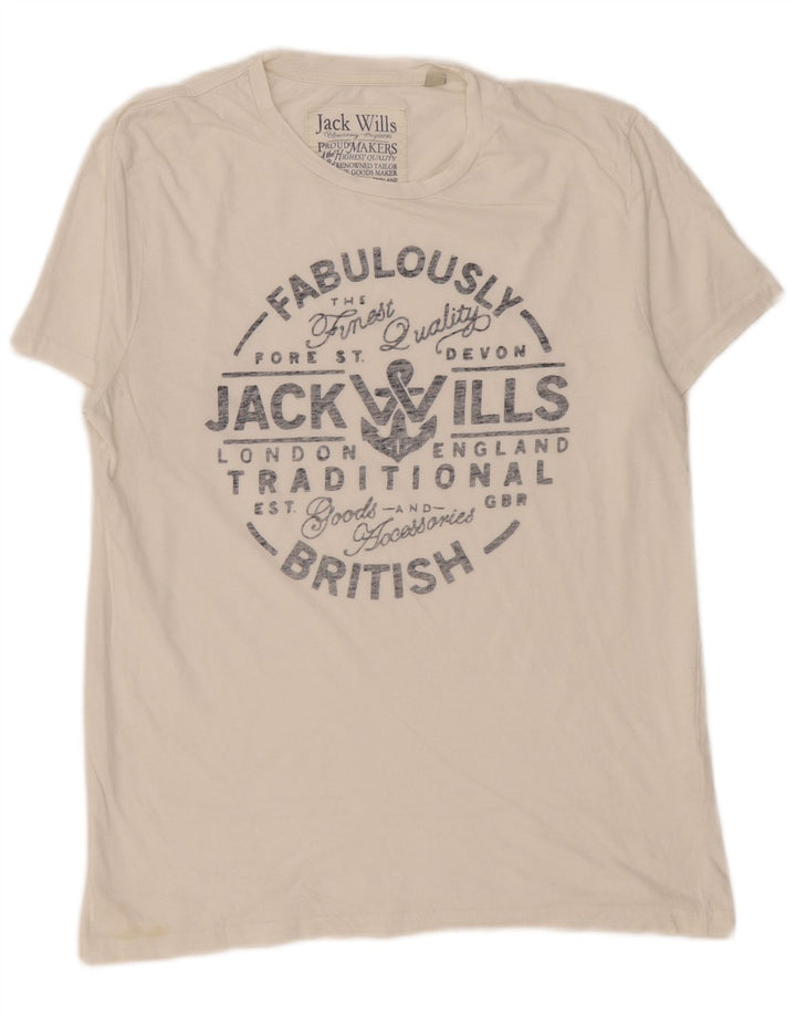 T-shirt grafica da uomo Jack Wills Top in cotone bianco medio
