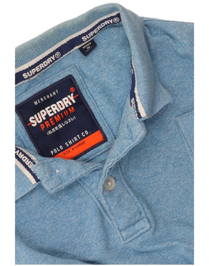 Polo grafica da uomo Superdry XL blu chiazzata