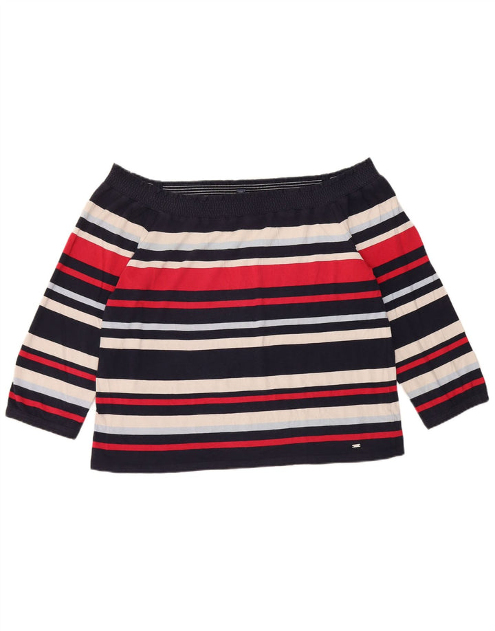 Top Tommy Hilfiger da donna con spalle scoperte e maniche a 3/4 UK 14 grande multicolore