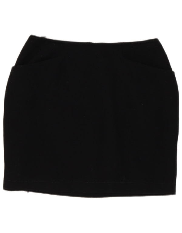 Marella Womens Mini Skirt UK 10 Small W26  Black Wool
