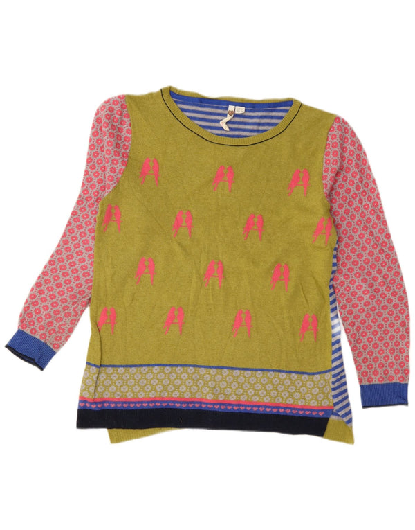 Maglione da donna con collo a barca con grafica White Stuff UK 10 piccolo multicolore