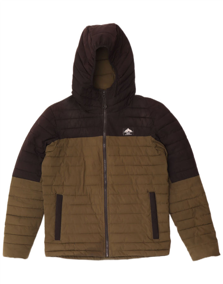 Giacca imbottita con cappuccio da uomo Diesel UK 38 color block color kaki medio