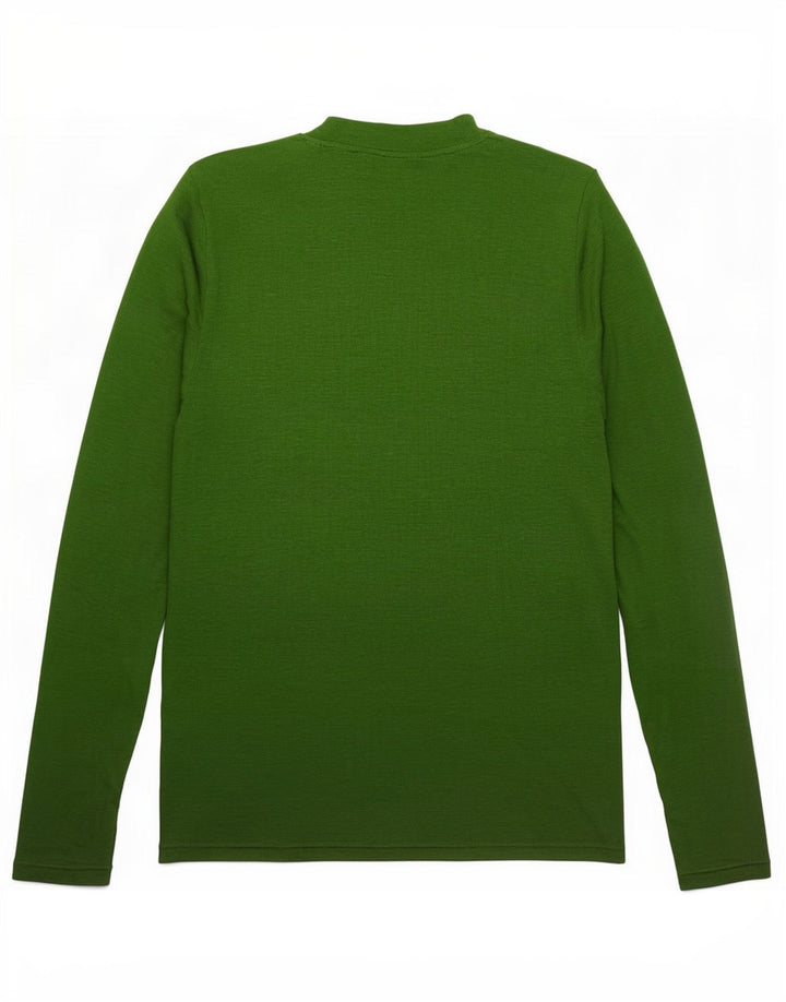 Marks & Spencer Top da donna a maniche lunghe UK 14 Large Green Flecked Modal