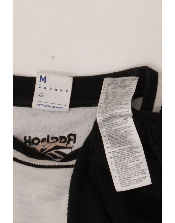 REEBOK Felpa con grafica da uomo Maglione in cotone color block medio nero