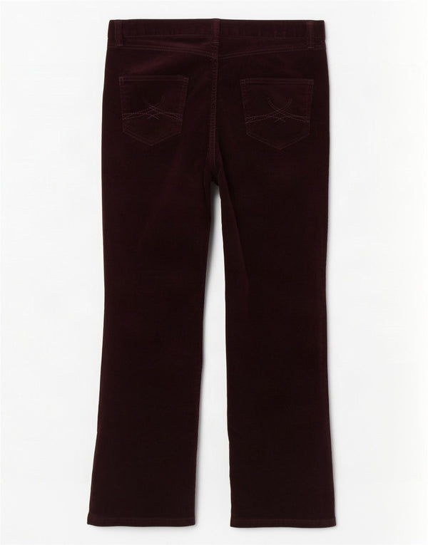 Pantaloni di velluto a coste da donna Marks & Spencer UK 14 Medium W34 L27 Borgogna