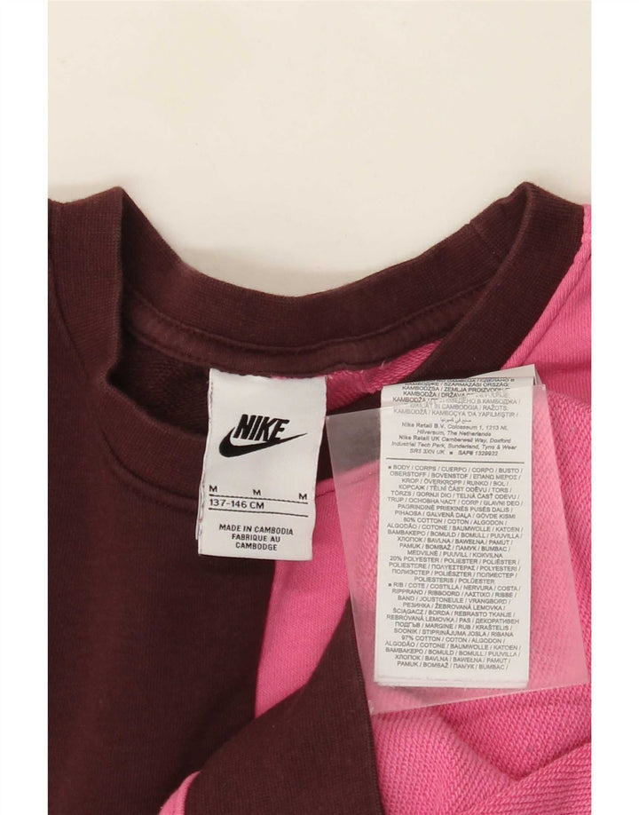 Felpa grafica per ragazze Nike, maglione, 10-11 anni, colore marrone medio