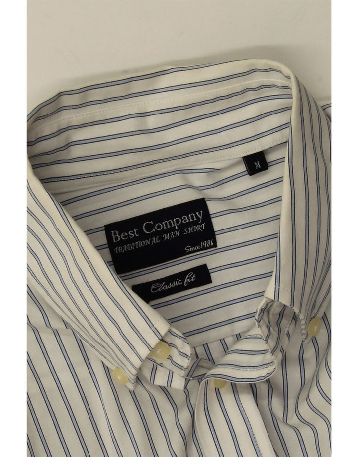 Camicia da uomo dalla vestibilità classica Best Company, gessato bianco medio