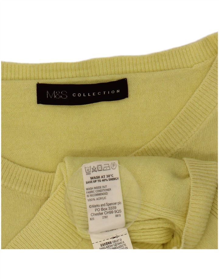 Maglione maglione girocollo da donna Marks & Spencer UK 12 giallo medio